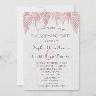 Invitación Elegante Rosa Palm de Oro deja partido de compromi