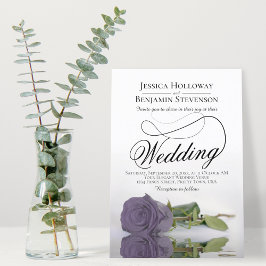 Invitación Elegante Rosa Polvoriento  Boda de escritura elega