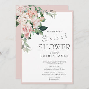 Invitación Elegante Rosa polvoriento Rubor Peony Bridal Showe