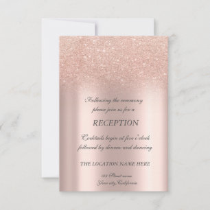 Invitación Elegante Rosa Purpurina de oro Bokeh Wedding