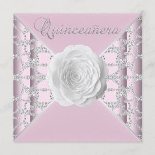 Invitación Elegante Rosa Quinceañera