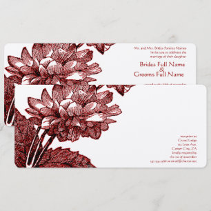 Invitación Elegante Rosa Repollo Roja Burgundy Victoriana