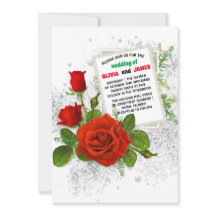 Elegante Rosa Rojo Romántico Boda Floral