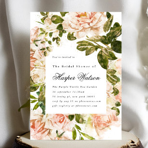 Invitación Elegante Rosa Romance Bridal Shower