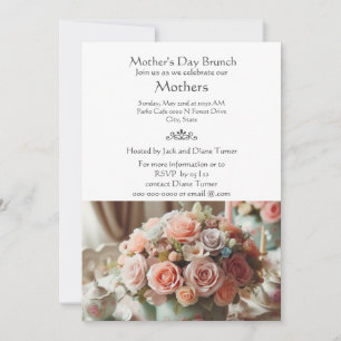 Invitación Elegante Rosa Rosa Día de la Madre 