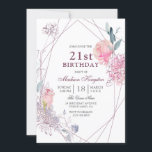 Invitación Elegante rosa rosa geométrico 21º Fiesta de cumple<br><div class="desc">Elegante rosa rosa rosa geométrico 21ª invitación a fiesta de cumpleaños Consulte colección de coincidencias en la tienda</div>