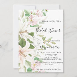 Invitación Elegante Rosa rosa Lili marfil  Floral Bridal Duch