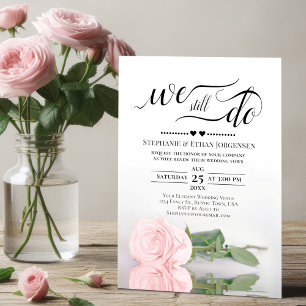 Invitación Elegante Rosa Rosa Rosada Aún Hacemos Renovación D