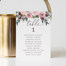 Invitación Elegante rosa rosado. Tabla de asientos de bodas f