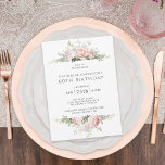 Invitación Elegante rosa Roses Femenino Fiesta de cumpleaños<br><div class="desc">Una bonita invitación femenina con rosas de color rosa pastel y vegetación, esta atractiva invitación a la fiesta de cumpleaños número 60 marca la pauta para una celebración encantadora. Personalice la plantilla de texto con los detalles del evento. Puede utilizar esta invitación para cualquier edad cambiando la edad de la...</div>