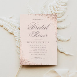 Invitación Elegante Rosa Shimmer dorado ducha de novia rosa
