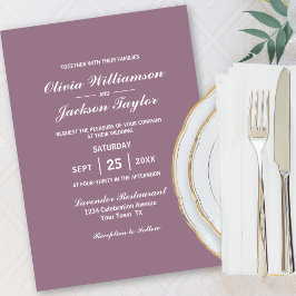 Invitación Elegante Rosa simple  Boda blanco