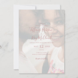 Invitación Elegante Rosa simple foto Boda casual
