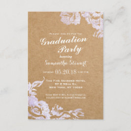 Invitación Elegante Rosa simple y moderno Floral Faux Silver