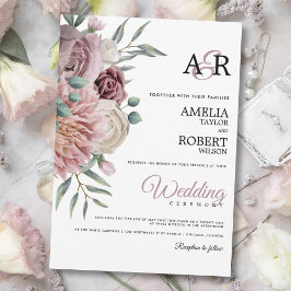 Invitación Elegante Rosa turbio color de agua rosa Floral