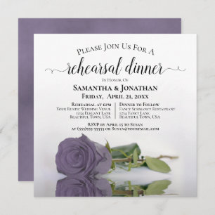 Invitación Elegante Rosa turbio morado ensayo Boda cena