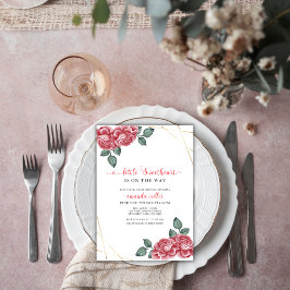 Invitación Elegante Rosa Valentine Baby Shower