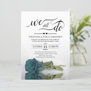 Invitación Elegante Rosa Verde azulado Que Aún Hacemos Boda P
