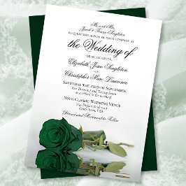 Invitación Elegante Rosa verde esmeralda Boda formal