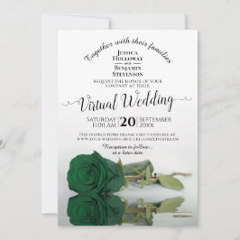 Invitación Elegante Rosa verde esmeralda Boda virtual