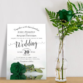 Invitación Elegante Rosa verde esmeralda de estampado largo B