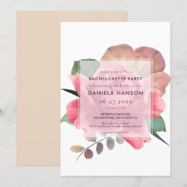 Invitación Elegante rosa vintage Bachelorette Party