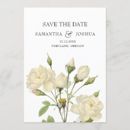 Invitación Elegante Rosa Vintage Blanco Boda Salvar La Fecha