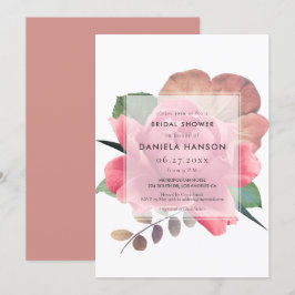 Invitación Elegante rosa vintage Ducha de novia