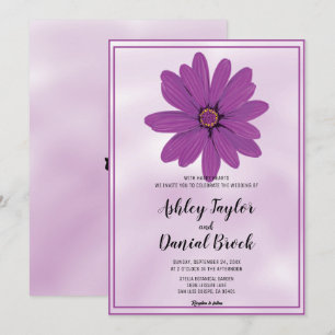 Invitación Elegante rosa violeta polvoriento Boda floral en