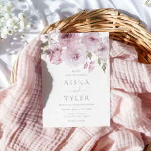 Invitación Elegante Rosa y Boda Floral Rubor