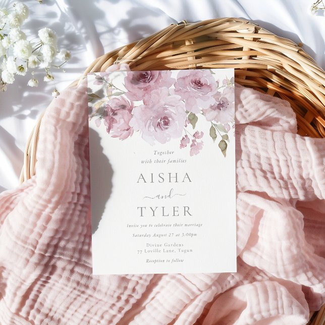 Invitación Elegante Rosa y Boda Floral Rubor (Subido por el creador)