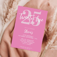 Elegante rosado moderno cumpleaños 25