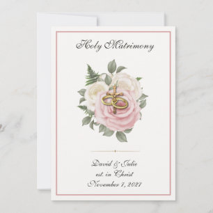 Invitación Elegante Rosas Bodas religiosos florales