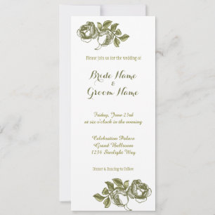 Invitación Elegante Rosas de oro blanco personalizado invitac