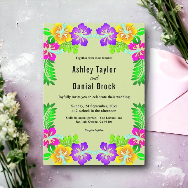 Invitación Elegante Rosas del Jardín Botánico Boho Boda Flora (Subido por el creador)