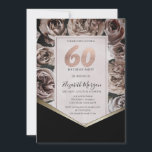 Invitación Elegante Rosas oscuros 60 cumpleaños<br><div class="desc">Elegante moda rosas oscuros.</div>