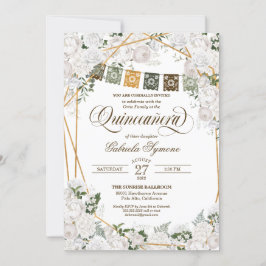 Invitación Elegante Roses Blancas Rústicas Occidentales Quinc