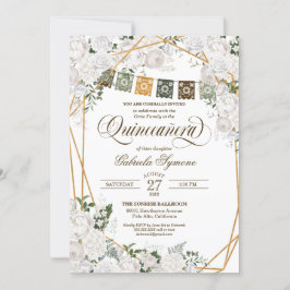 Invitación Elegante Roses Blancos Rústicos Occidentales Quinc