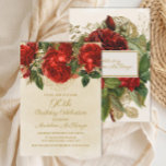 Invitación Elegante Roses Rojas Vintage 90 cumpleaños<br><div class="desc">Hermosa y elegante invitación a la fiesta de cumpleaños 90 de las rosas rojas vintage.</div>
