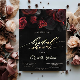 Invitación Elegante Roses Roses Gótico Bridal Shower