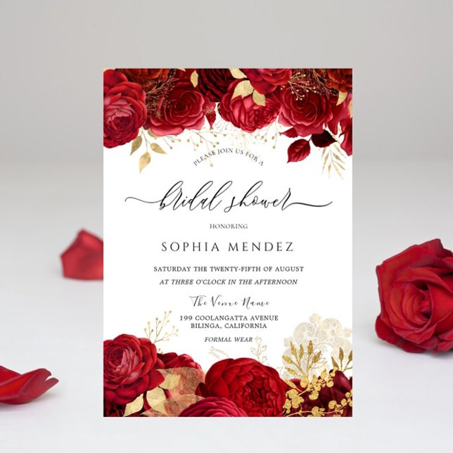 Invitación Elegante Roses Roses Roses Dorado Ducha de novias (Subido por el creador)