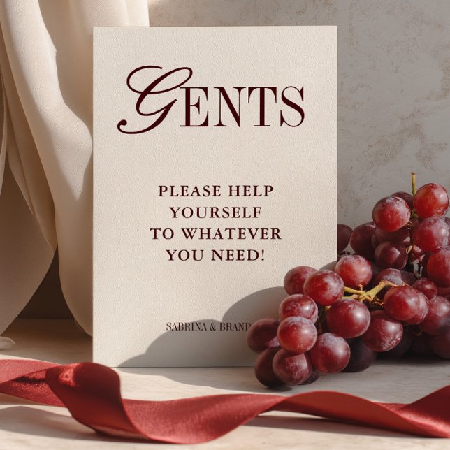 Invitación Elegante Rótulo Minimalista de la cesta de baño Ge (Elegant Minimalist Gents Bathroom Basket Sign)