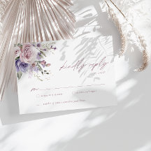 Elegante RSVP de boda con polvo de Mauve y Lavanda