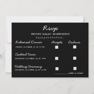Invitación Elegante RSVP de boda multi-evento a mano