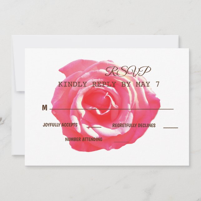 Invitación Elegante RSVP de Boda Rústica (Anverso)