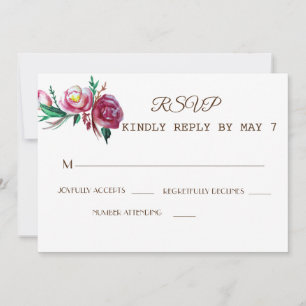 Invitación Elegante RSVP de Boda Rústica