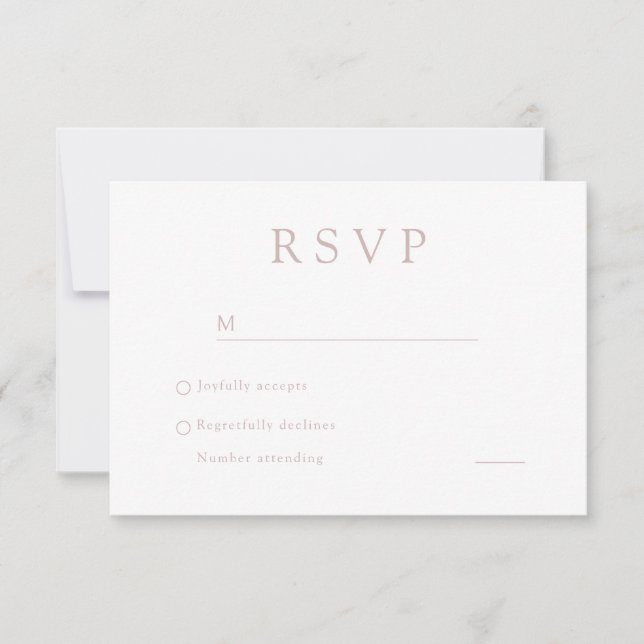Invitación Elegante RSVP Digital Boda Rosa y Blanco (Anverso)