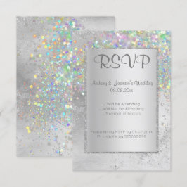 INVITACIÓN ELEGANTE RSVP FOLOGRÁFICA DE MÁRMOL DE PLATA
