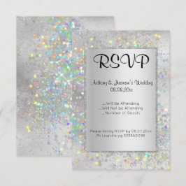 INVITACIÓN ELEGANTE RSVP FOLOGRÁFICA DE MÁRMOL DE PLATA