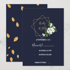 Invitación Elegante RSVP Geométrica de Marina Clásica